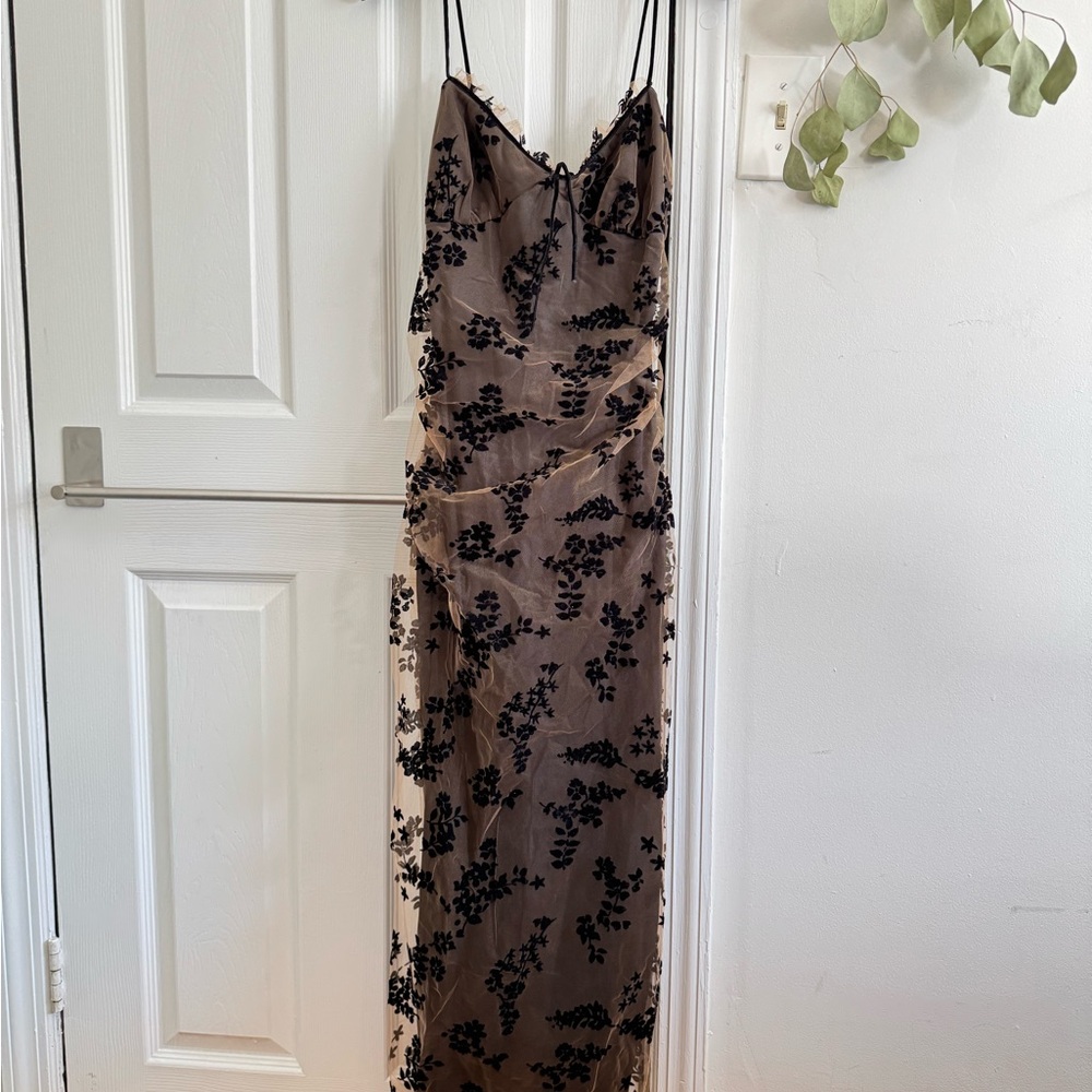 Elegant Black Floral Dress